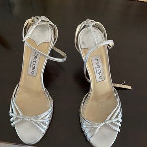 Jimmy choo silver sandals  381/2